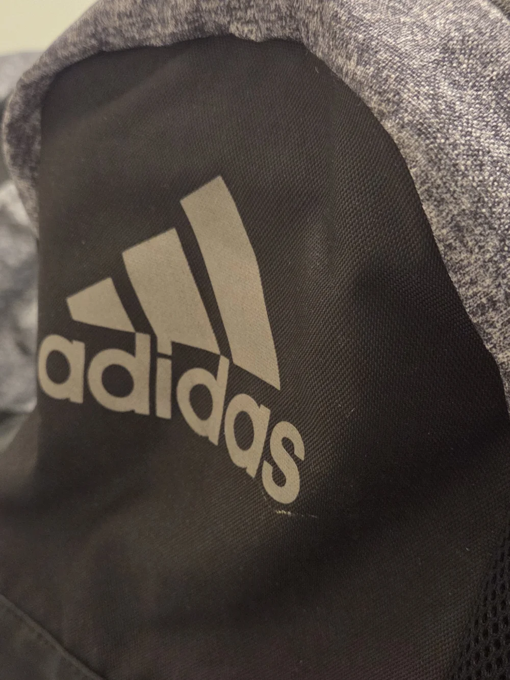 Adidas Gym Bag Gray/Black Polyester Zip & Adjustable Strap